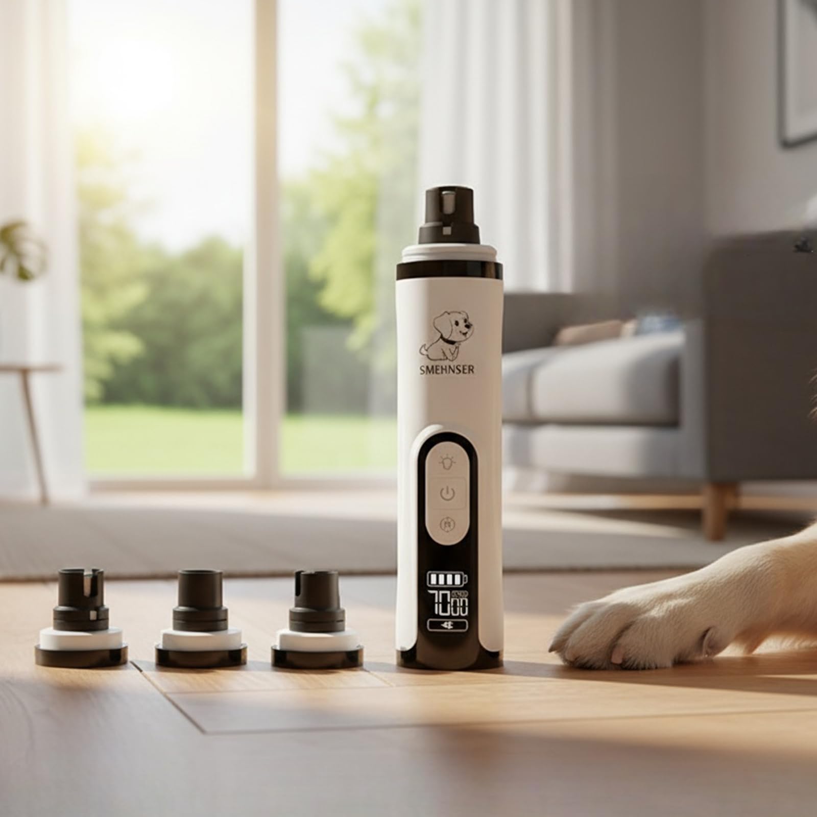 Broyeur à Ongles électrique pour Animaux de Compagnie avec LED 3 Modes Coupe-Ongles pour Chien Coupe-Ongles de toilettage