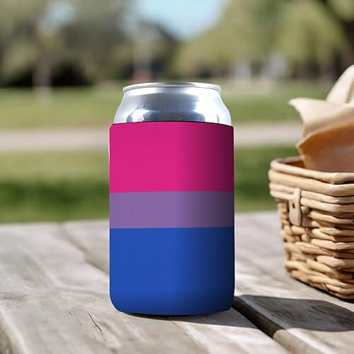 Miniatura 3 de Paquete de 1 funda para enfriar bebidas con bandera Bisexual Pride LGBTQ+