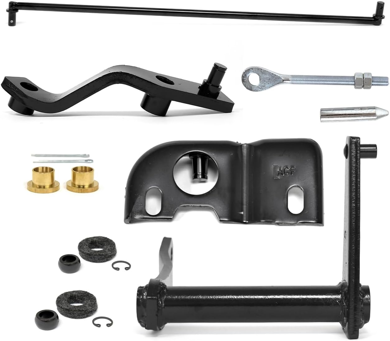 Bell Crank Kit V8 - Clutch Release Equalizer Bar, Pivot Mount Brackets, Upper/Lower Linkage Rods For Ford Bronco 1966-1977