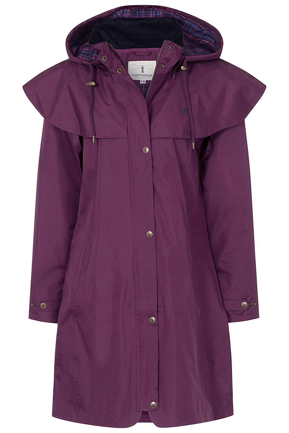 Lighthouse Clothing Women's Rain Mac - Waterproof - Burgundy - Cotton