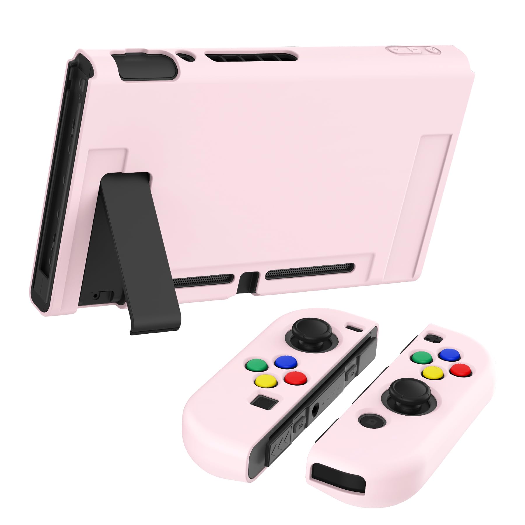 PlayVital Soft TPU Protective Case for Nintendo Switch, TPU Protective Case Cover for Nintendo Switch Joy - Pink