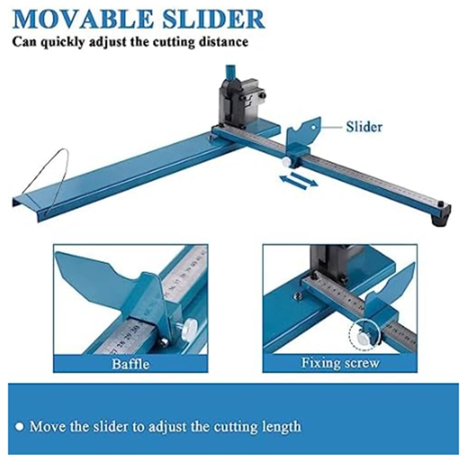 Cortador de riel guía de doble ranura para aluminio, hierro, acero, perfil alto/bajo, corte rápido con escala