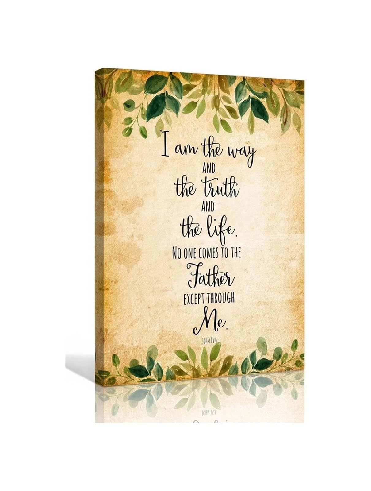 MQXFCZUX Christian Scripture Wall-Art John 14 6 I Am The Way The Truth And The Life Bible Verse Print Religious Home Decor Inspirational Wall Hanging Faith Based