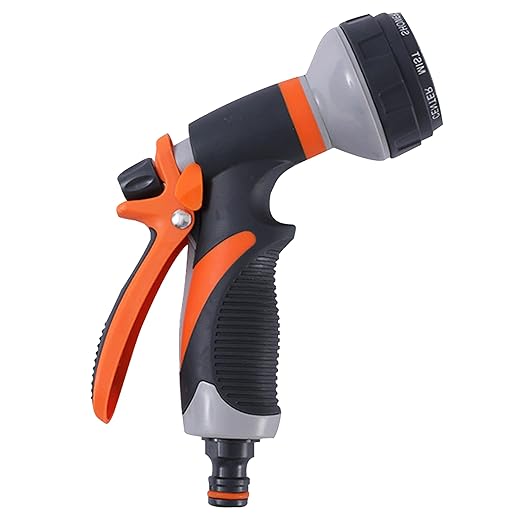 NIKAVI Garden Hose Nozzle, Water Hose Nozzle Spray, Heavy Duty Water Spray Gun High Pressure Washer Sprayer with 8 Patterns, Suitable for Watering Garden, Cleaning, Showering Pet and Washing Cars at Rs. 499