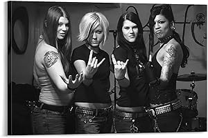 MOEIDO 8X12 Inch Kittie Metal Euroband Band Star Canvas Wall Art