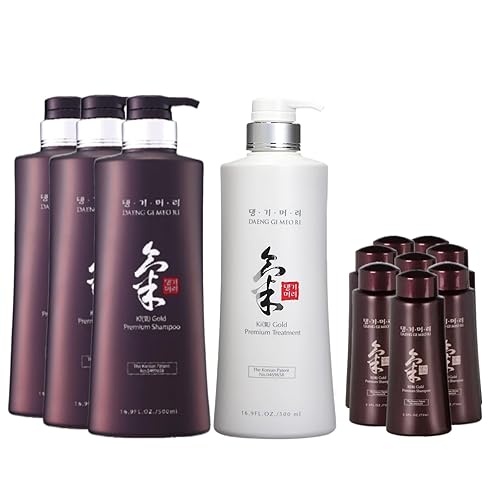 Daeng Gi Meo Ri - Ki Gold Premium 3 champú+1 juego de tratamiento, humectación efectiva para cabello seco y áspero, sin color artificial, 16.9 fl