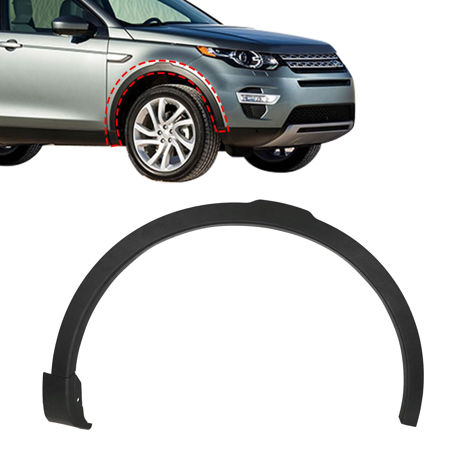 Fender Trim Molding, Front Right Passenger Side, Compatible with Land Rover Discovery Sport 2015 2016 2017 2018 2019 2.0L l4, Replace# LR123729 LR061972, Molding Fender Wheel Arch Trim