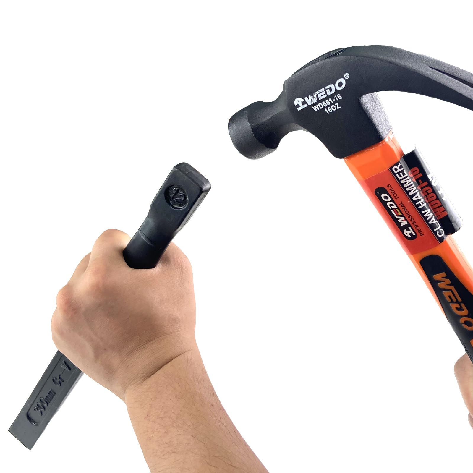 WEDO Scalpelli a freddo per Muratura, Legno, Piastrelle, Calcestruzzo,150mm,acciaio al vanadio cromo,Scalpello Piatto per Edilizia con Impugnatura di Protezione