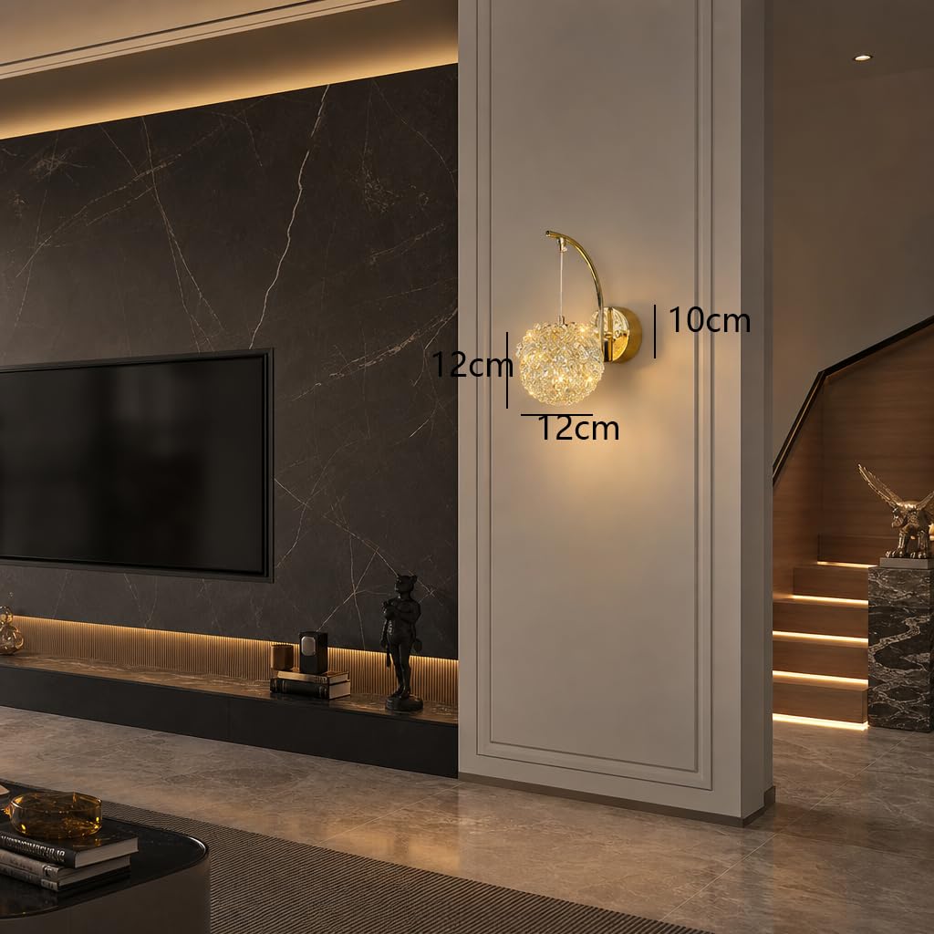 G9 lnnen Kristall Wandlampe Gold Wandleuchte Moderne Aesthetic A(A)