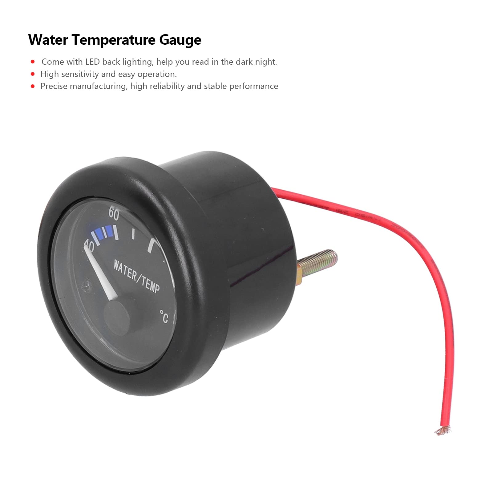 Jauge de température d'eau marine 52mm 12 V ABS cuivre 40 à 120 ℃