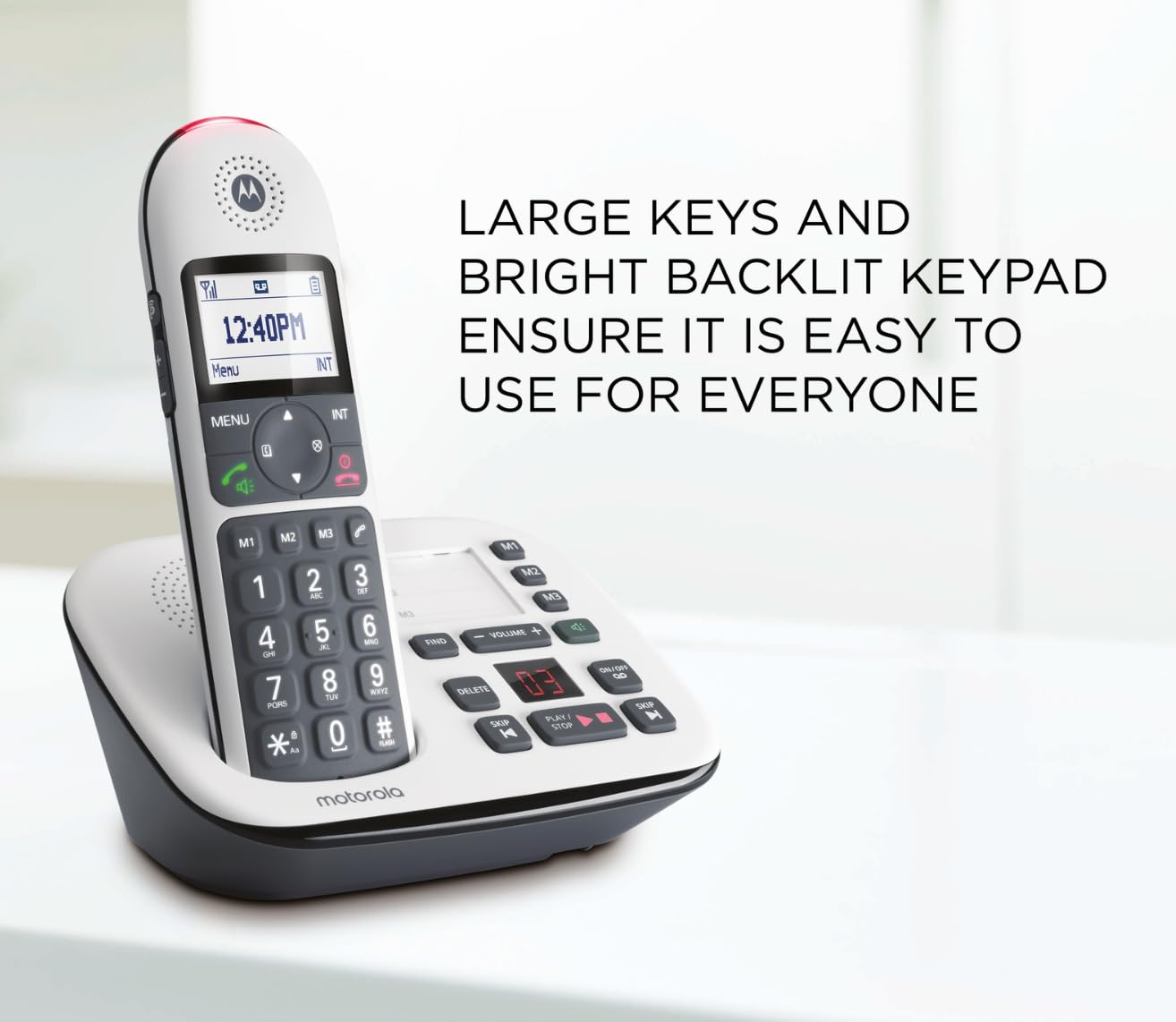 Motorola CD5011 Digital Cordless Single Big Button DECT TAM