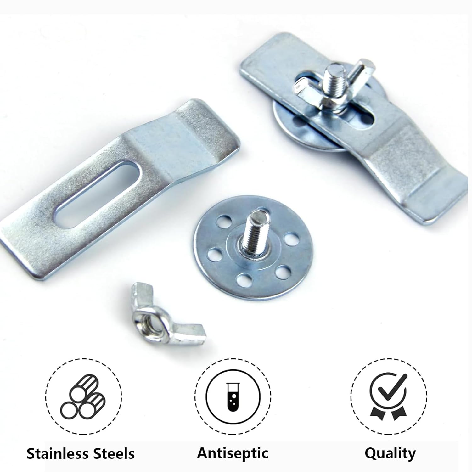 50pcs Sink Clips Kit, Undermount Sink Clips, Silver Sink Mounting Clips, Installation Repair Hardware Clips, Fastener Support Brackets, for Bathroom Kitchen