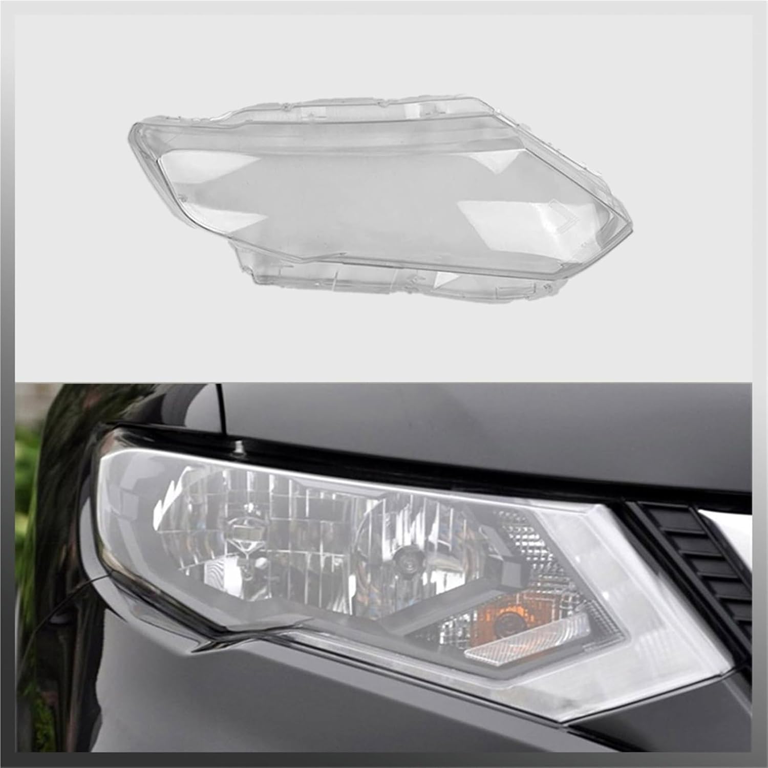 Compatible for Nissan for X-Trail 2017 2018 2019 2020 Front Headlight Cover Shade Lampshade Lens Headlamp Shell Glass Auto Replacement Parts(1PCS Right Side)