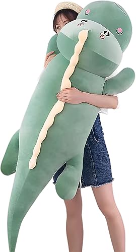 Almohada de juguete de peluche de dinosaurio, linda muñeca de animales de peluche, cojín lumbar suave para la espalda, juguete de peluche de