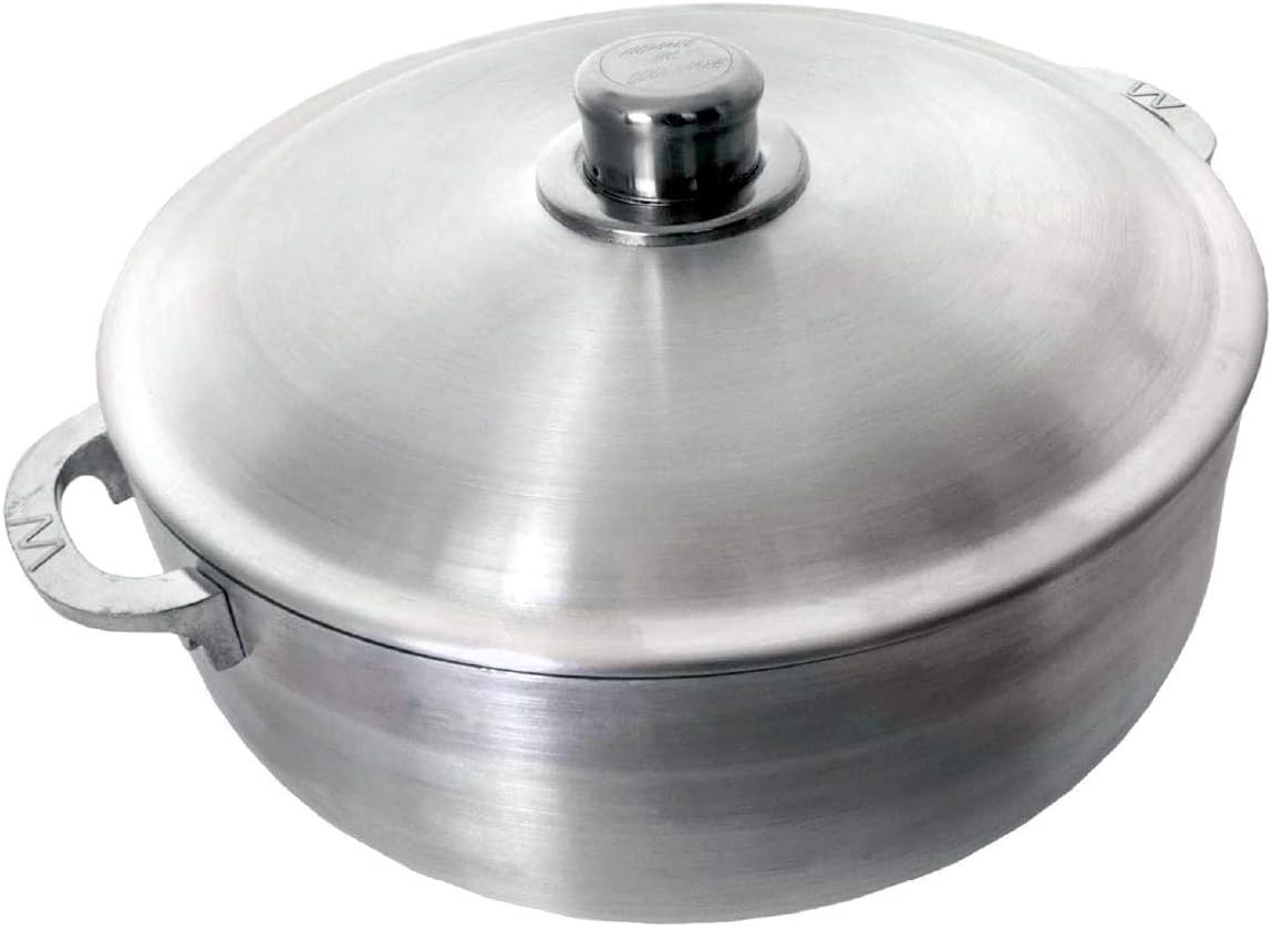 Cajun 4.63-Quart Aluminum Dutch Oven Pot with Lid - Oven-Safe Round Caldero - Nickel-Free Stew Pot