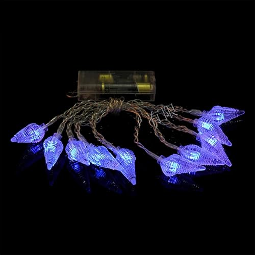 Guirnalda de luces LED de alambre plateado de 5.41 pies, 10 LED, cadena de luces de caracola, decoración marina para patio, jardín, balcón,