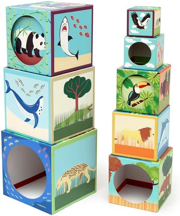 Animals of the World Stacking Pyramid by Scratch Europe- Toddler Building Blocks