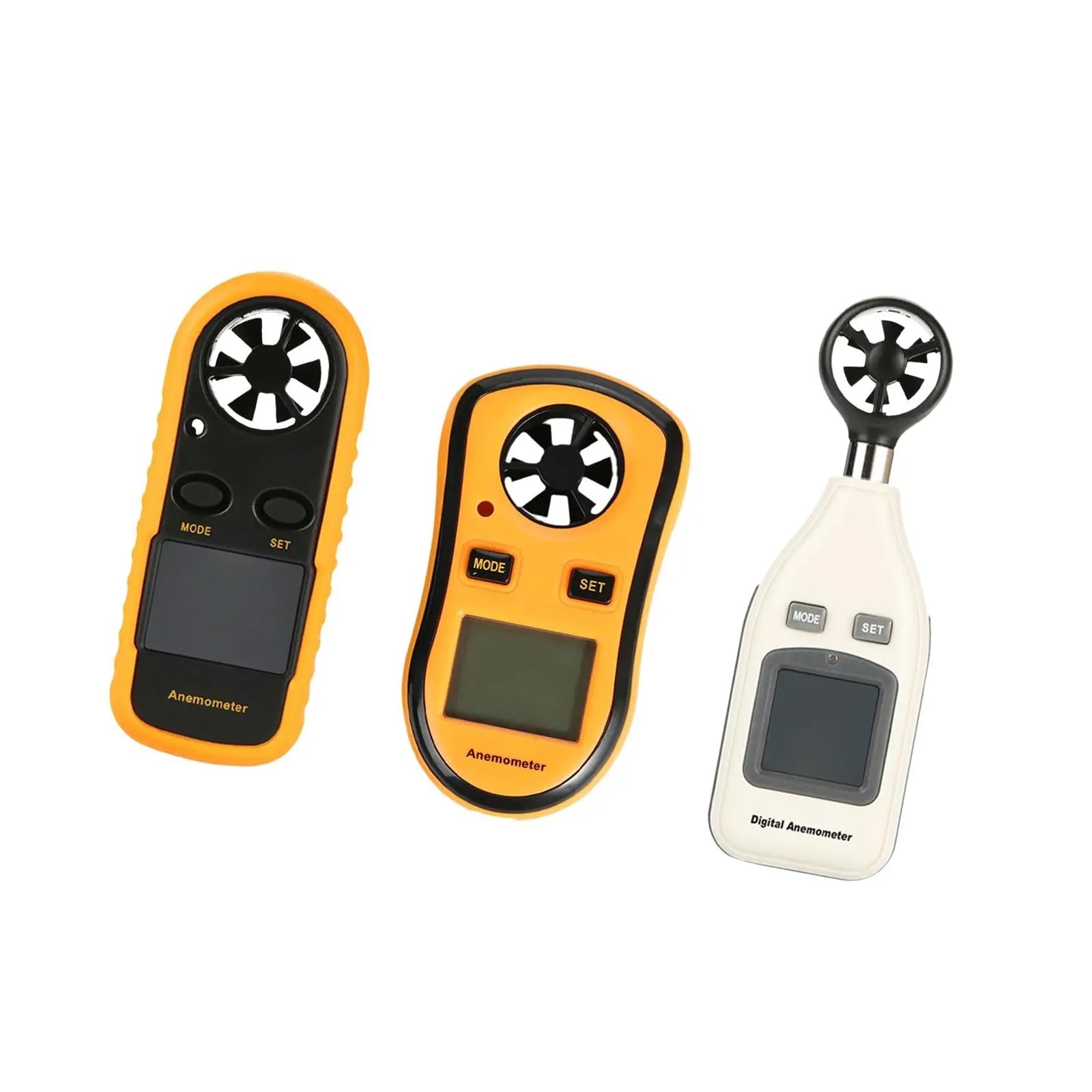 Windgeschwindigkeitsmesser, Luftmengenmesser, Messung der Windgeschwindigkeit, digitales Anemometer, Handheld for Golf, Fliegen, Segeln, Zuhause, Surfen(White 5.25x16cm)