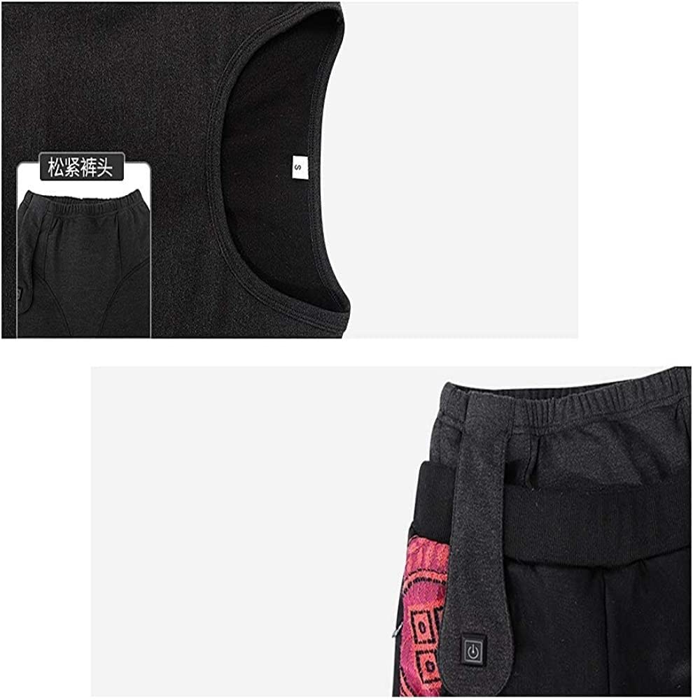Izolowana podgrzewana bielizna, zmywalne przytulne elektryczne ogrzewanie miękkie ubrania, polowanie na zewnątrz Camping piesze wycieczki (Color : Malegray, Size : XXL)