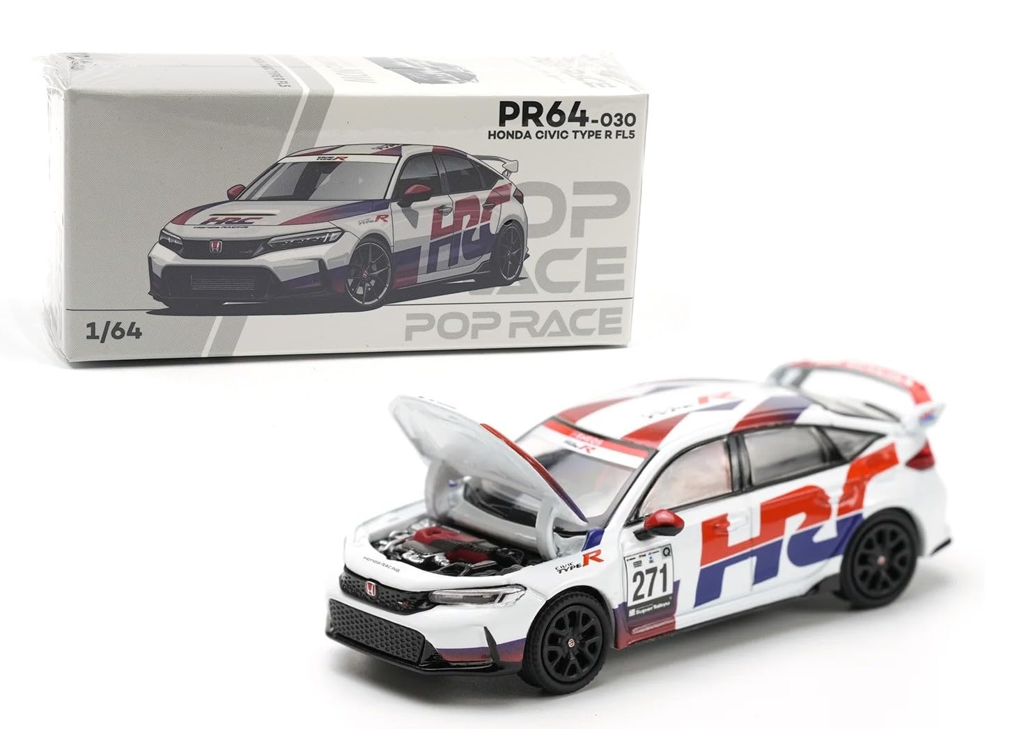 1:64 Diecast Model Car Compatible with Honda Civic Type-R FL5 TCR
