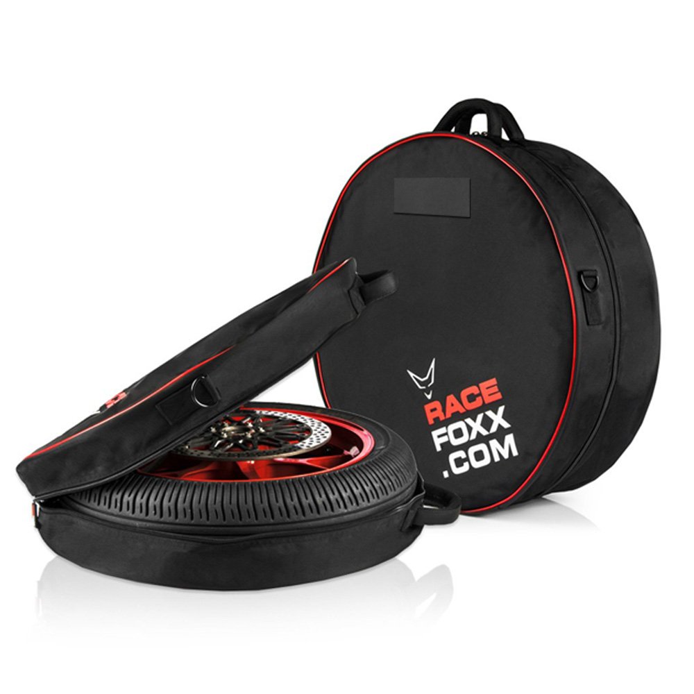 RACEFOXX Reifentaschen, Tasche, Radtasche, Transporttasche, Motorrad Reifen, Rad Taschen Set für Vorder- und Hinterrad, Vorderreifen, Hinterreifen, Motorradfelge, Felgentasche, Felgentaschen