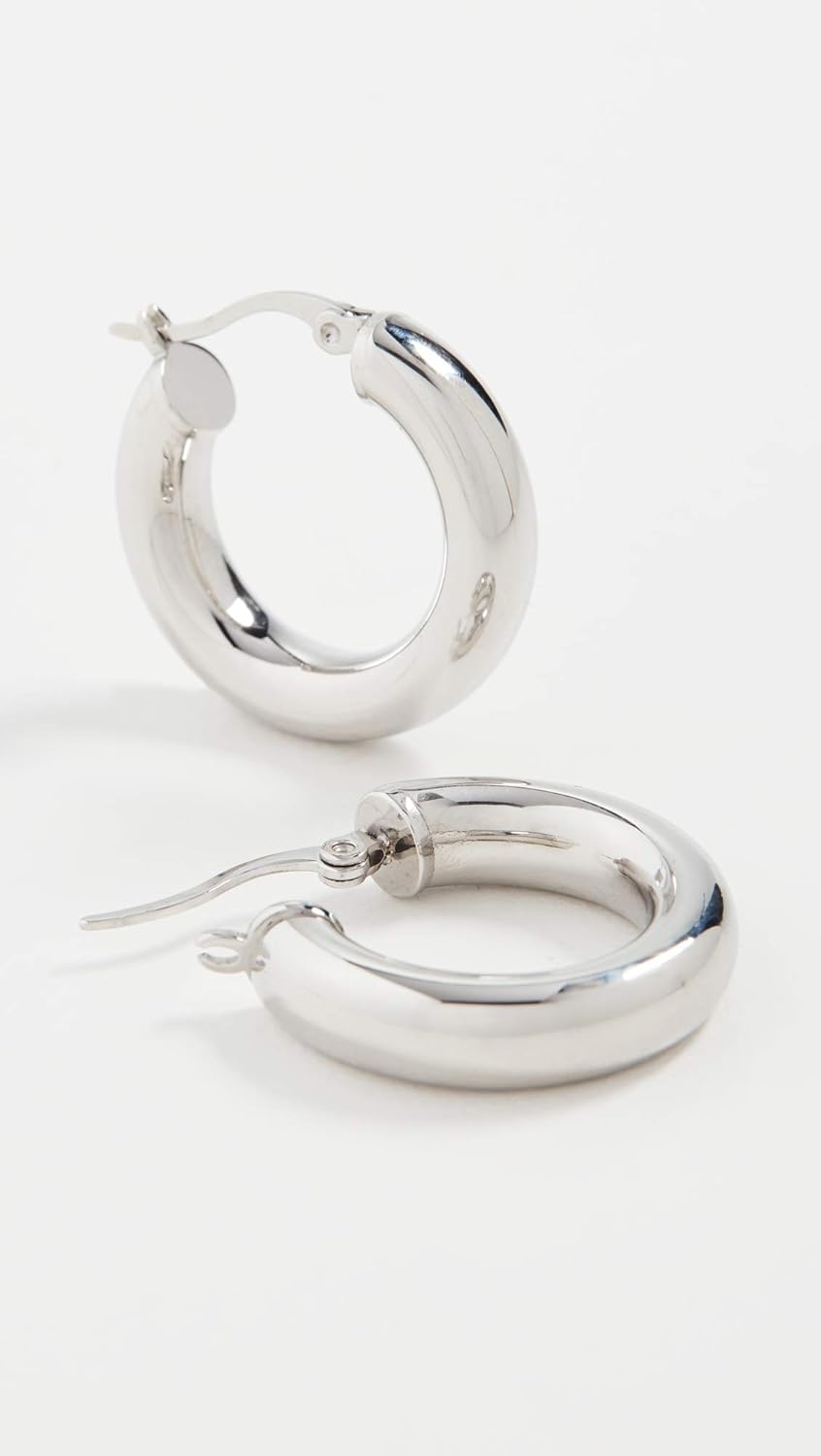 SHASHI Women's Dominique Hoop Earrings, White Gold, One Size - Image 4