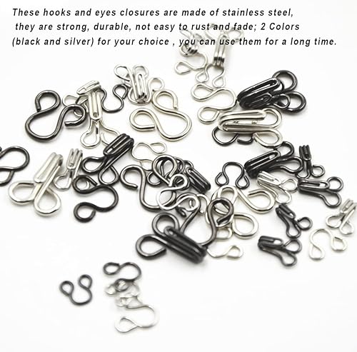 Miniatura 3 de 120 pares de ganchos de costura y cierre de ojos para sujetador, ropa, pantalones, falda, chaqueta de costura, abrigo de piel, traje de baño para