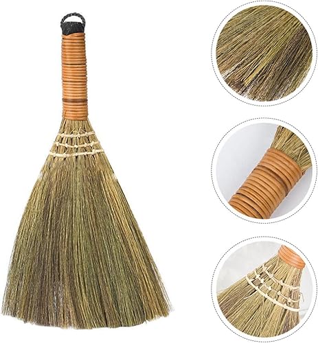 Miniatura 9 de USHOBE 2 piezas de césped natural asiático plumero batidor escoba recogedor cepillo de madera hecho a mano tailandés barredora suave escoba escoba
