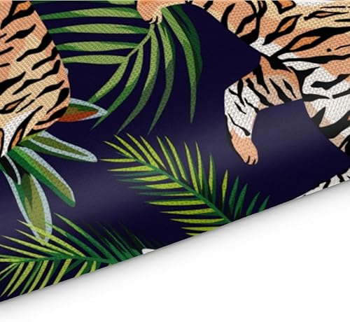 Miniatura 3 de Juego de 4 manteles individuales de hojas de tigre, lavables, impermeables, para decoración de mesa de comedor, 18 x 12 pulgadas