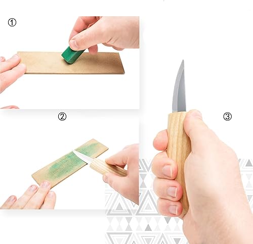 Miniatura 4 de Juego de herramientas de cuchillos de tallado de madera, 5 en 1, kit de cuchillos de tallado de madera para principiantes, cuchillo de gancho para