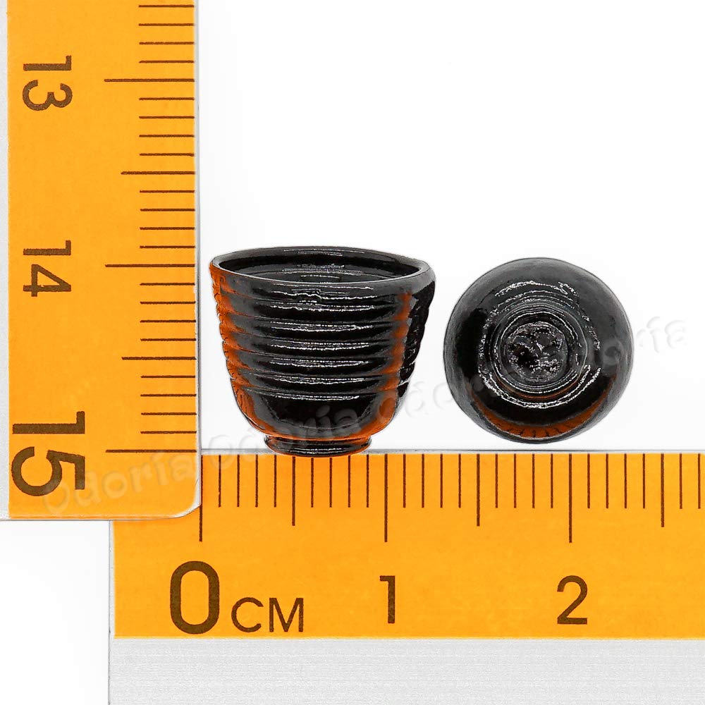 Odoria 1/12 Miniatur Obstschalen (4 Stück) – Glas, Für Puppenhaus-Küche, 1,6 X 1,6 X 0,6 Cm