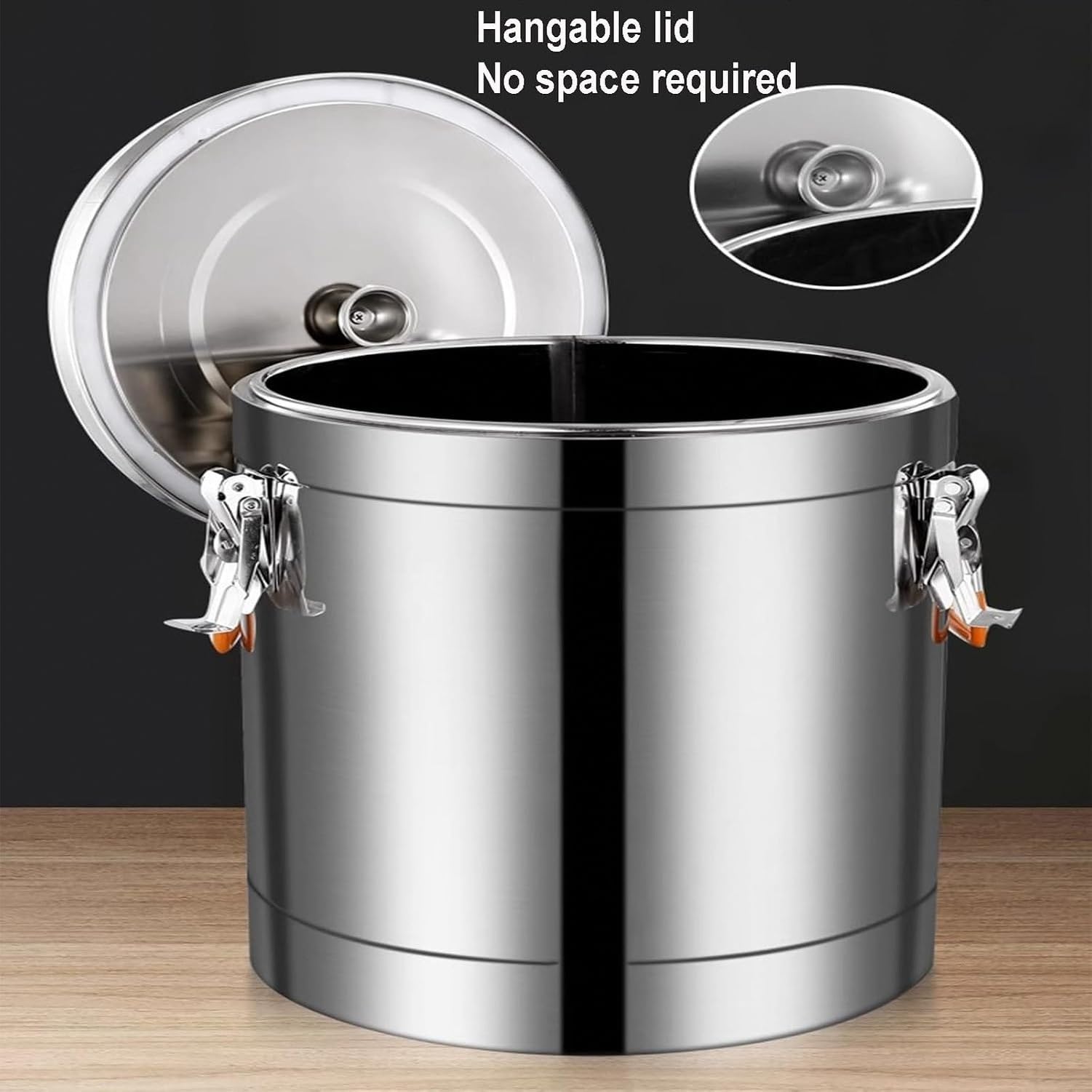 Barril Aislado de Acero Inoxidable 304, Cubo para Leche y dispensador de Bebidas isotérmico de 10L para Almacenamiento y Consumo, Plata, 40L