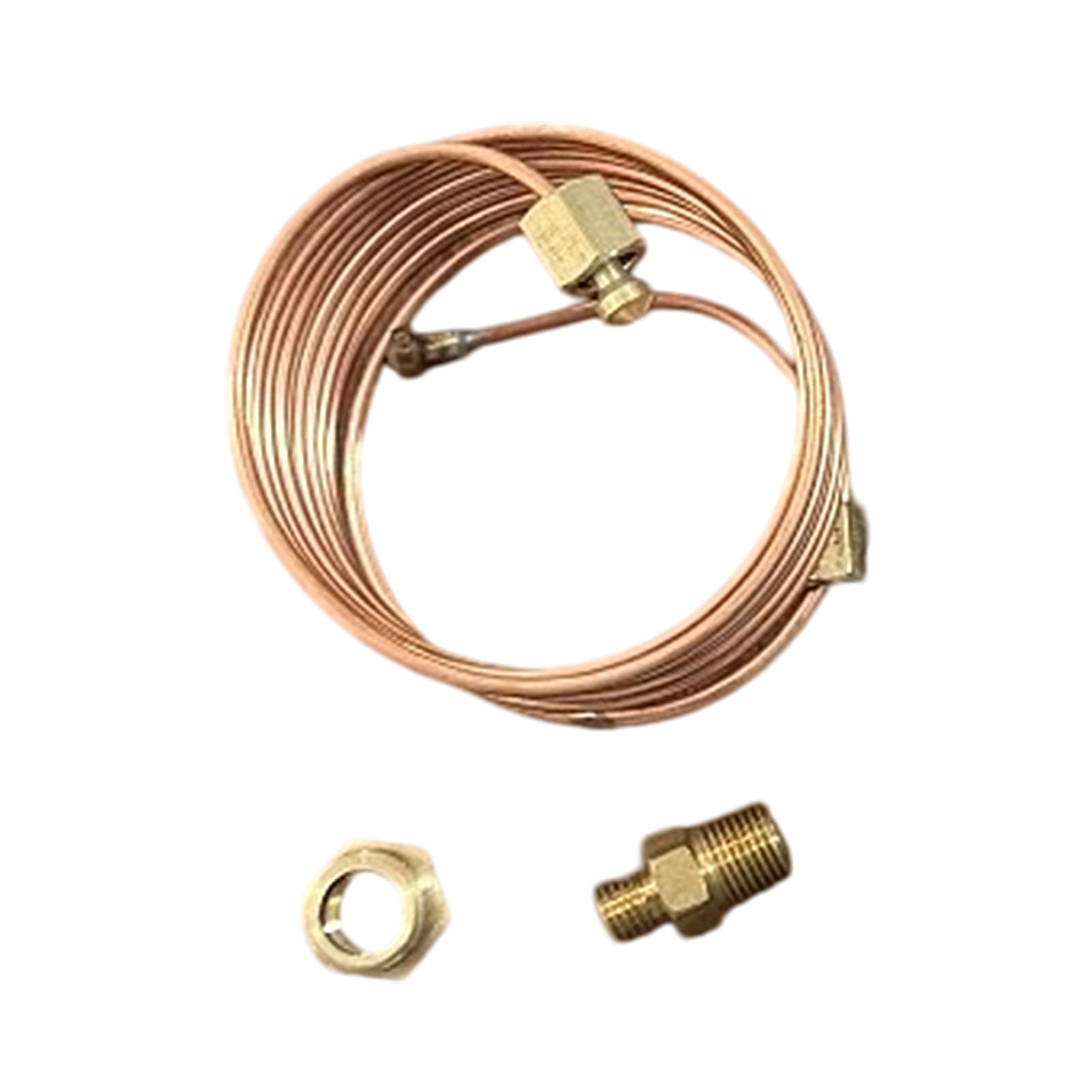 Kaeltsyn Universally Hydraulic Pressure Gauge Hose 180cm Length Copper Texture Perfect for Automotive and Industrial Equipment Copper Oil Pressure Gauge Line