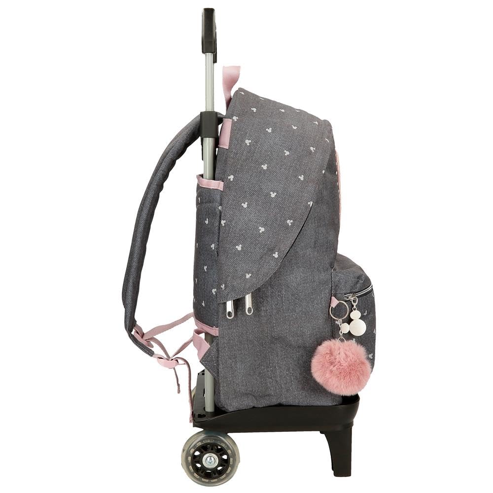 Joumma Bags, Mickey Studs, mochila escolar, fabricada en Poliéster, Tirantes anchos, ergonómicos y acolchados, Ligera y práctica para ofrecer una mayor comodidad, Asa superior para colgar.