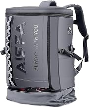 [AISFA] Men's Hiking Backpack Square Backpack Large Capacity Waterproof 15.6 Inch PC Business Backpack Laptop Bag with USB Charging Port 30L Outdoor Bag Travel Commuting Shoe/Lunch Storage