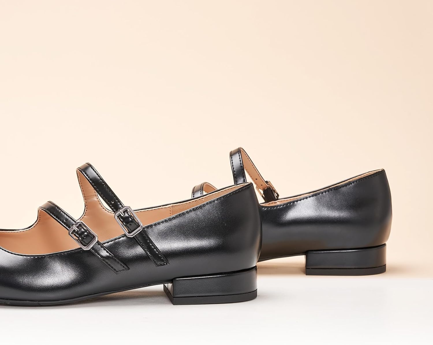 C.Paravano Women's Mary Jane Shoes | Ballet Flats | Women's Flats | Square Toe | Flat Shoe | Block Heel - Image 3