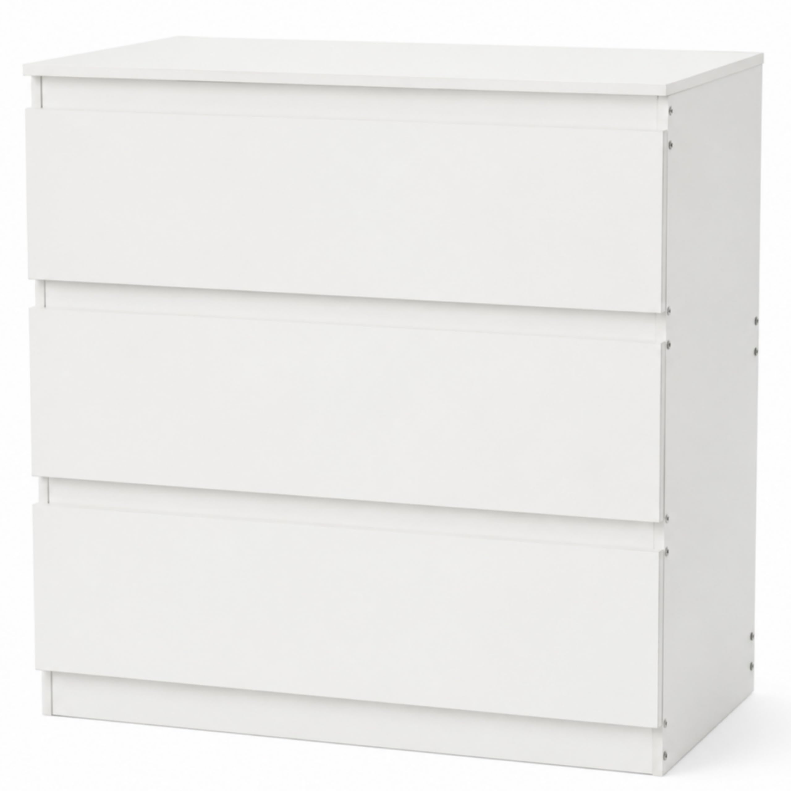 Comò con 3 cassetti, credenza, tavolino, comodino, moderno, stretto, in legno MDF bianco, per camera da letto, soggiorno, cameretta dei bambini, corridoio, bagno e ufficio, 70 x 40 x 75 cm