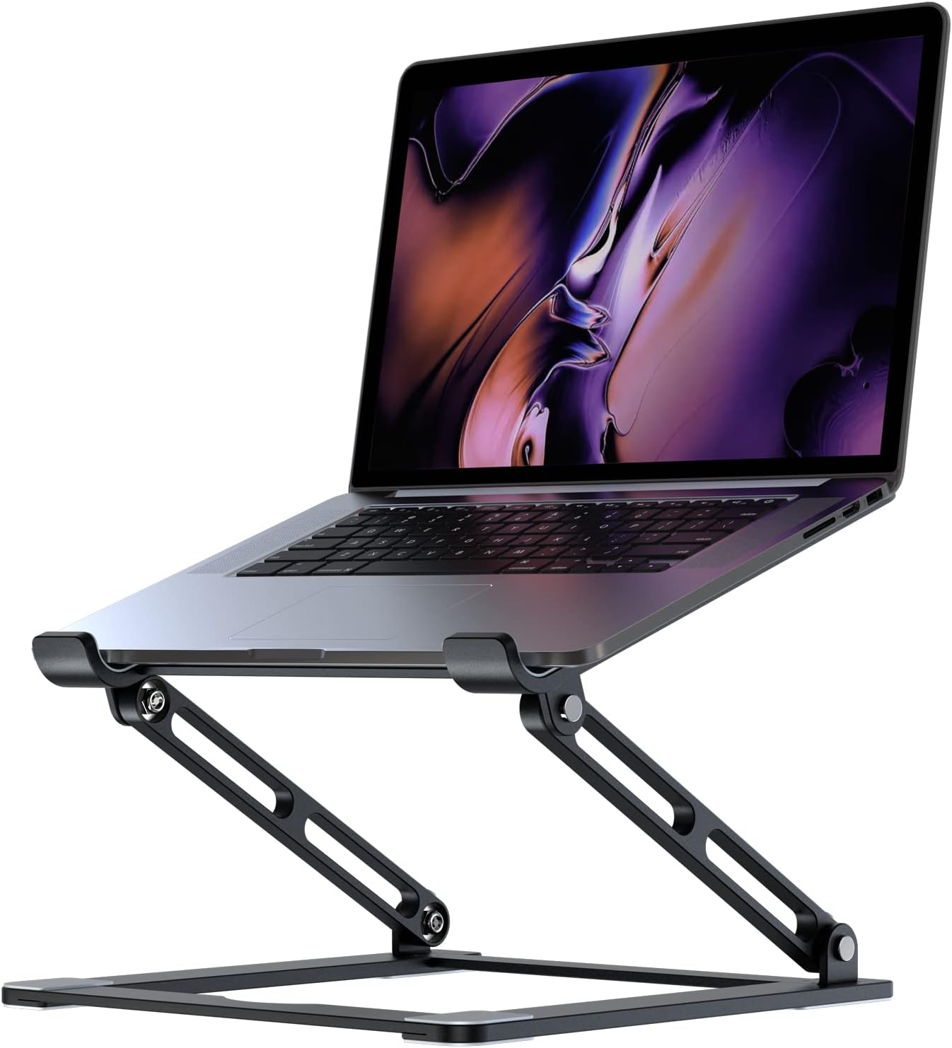 Sponsored Ad - Laptop Stand for Desk, Adjustable Laptop Stand Holder Portable Laptop Riser with Multi-Angle Height Adjustable Computer Stand for MacBook Air/Pro and More Notebooks 10-17.3"-Black