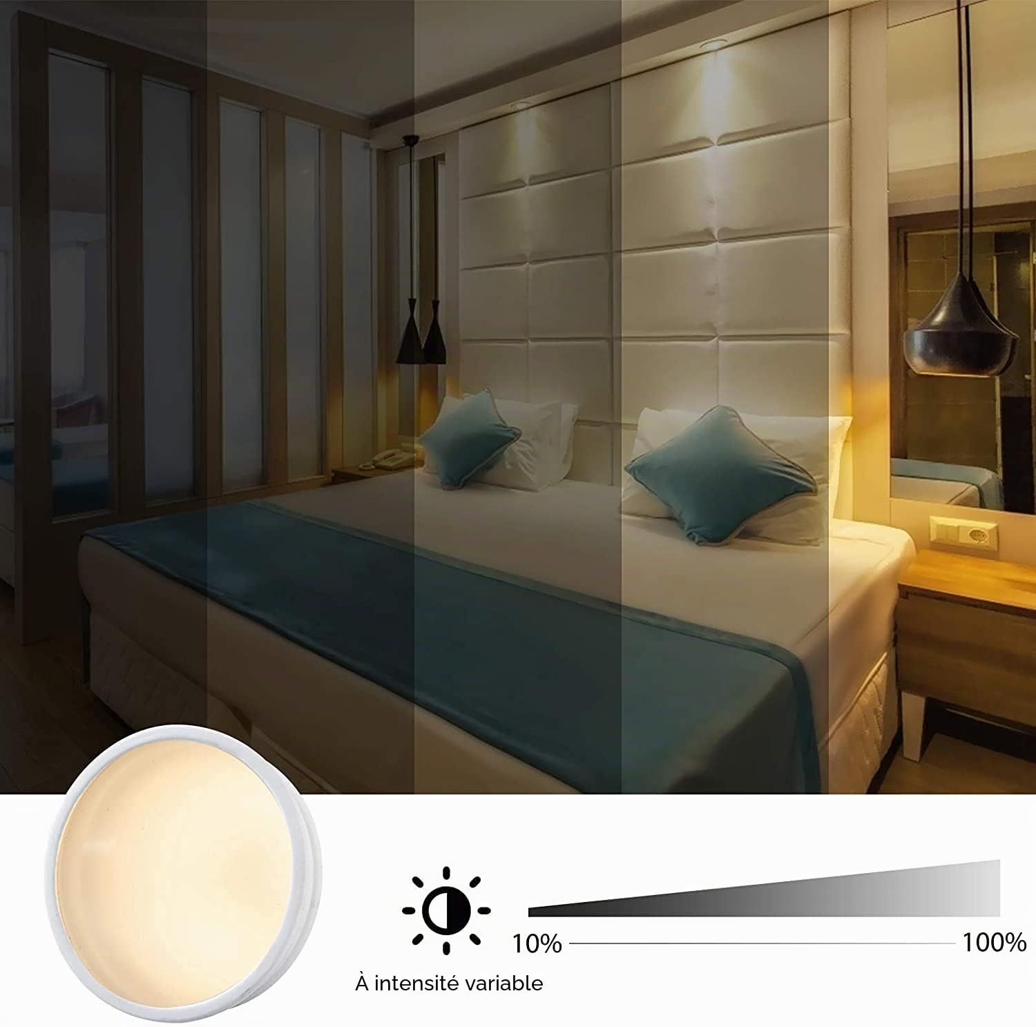Lot de 10 modules LED plats de seulement 22 mm pour spots encastrables au plafond - 220V 5 W Blanc Naturel 4000K Dimmable- Remplacement parfait pour GU10 / MR16