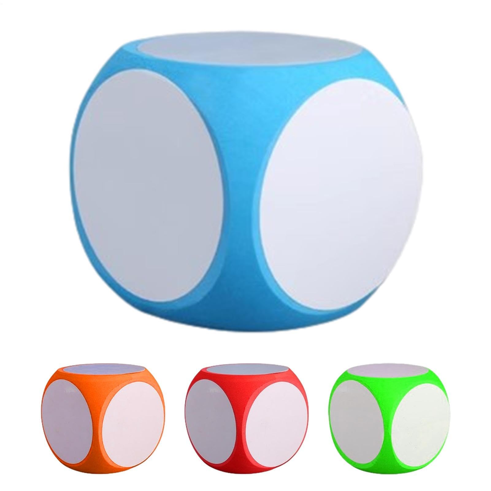 Zahoken 4 Pieces Dry Erase Foam Blank Dice 10cm, Writable Dice, Multipurpose Erasable Cube Dices for Classroom Games Educational Teaching Supplies and Party Fun