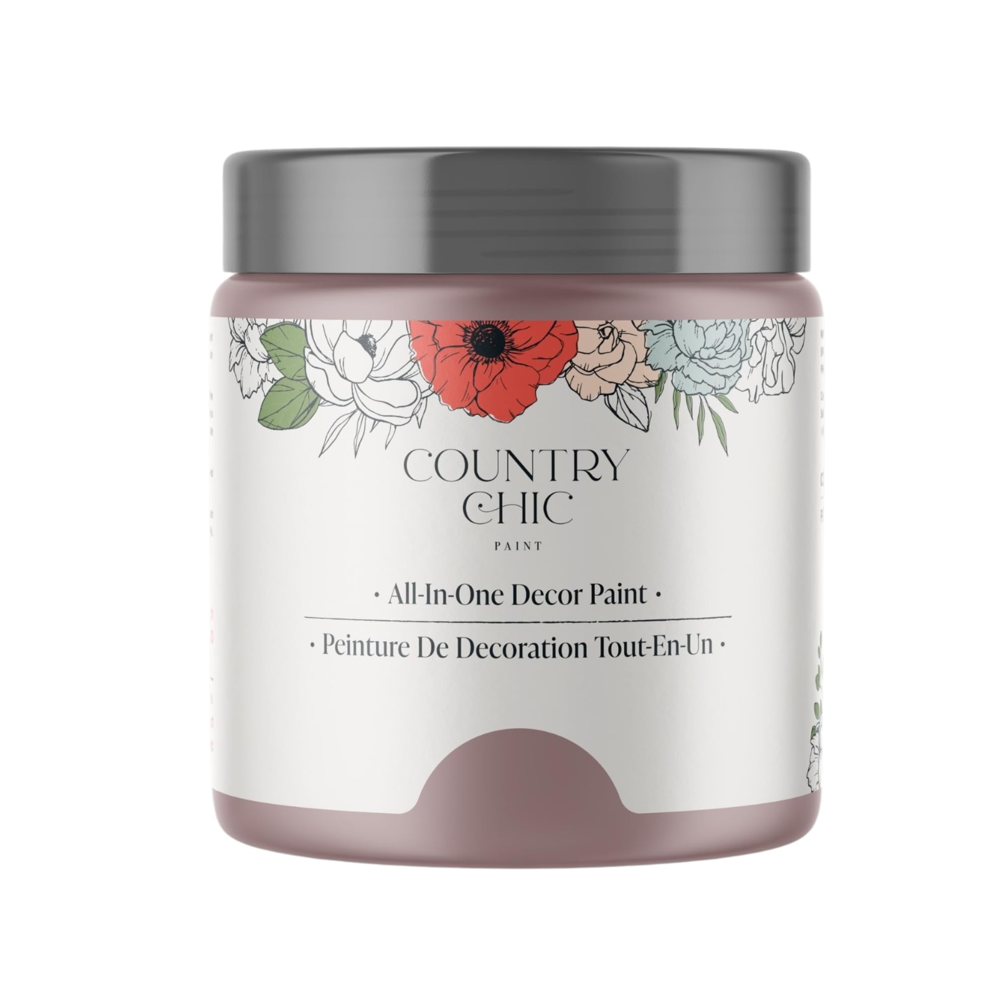Country Chic All-in-One Chalk Paint for Furniture, Cabinets, Home Decor, Eco-Friendly, Matte Finish, Built-In Primer &amp; Top Coat for Wood, Metal - Let's Mauve It! (Mauve) sample (4oz)