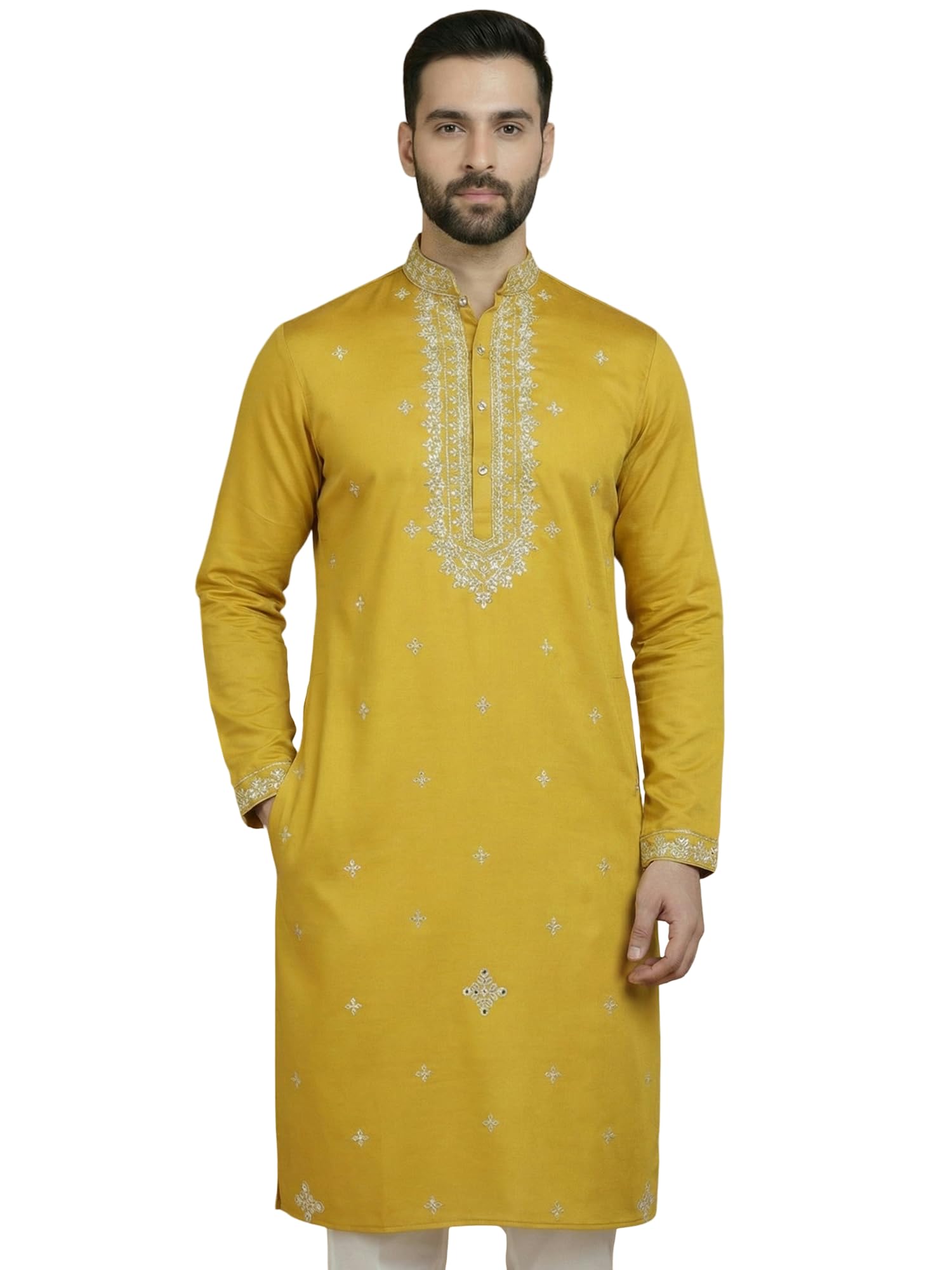 jompers Men's Embroidered Kurta With Pyjama.-picture-10