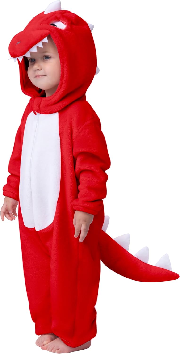 Spooktacular Creations Halloween Baby Dinosaur Costume, Unisex Dinosaur Jumpsuit for Halloween Cosplay Costume Themed Party