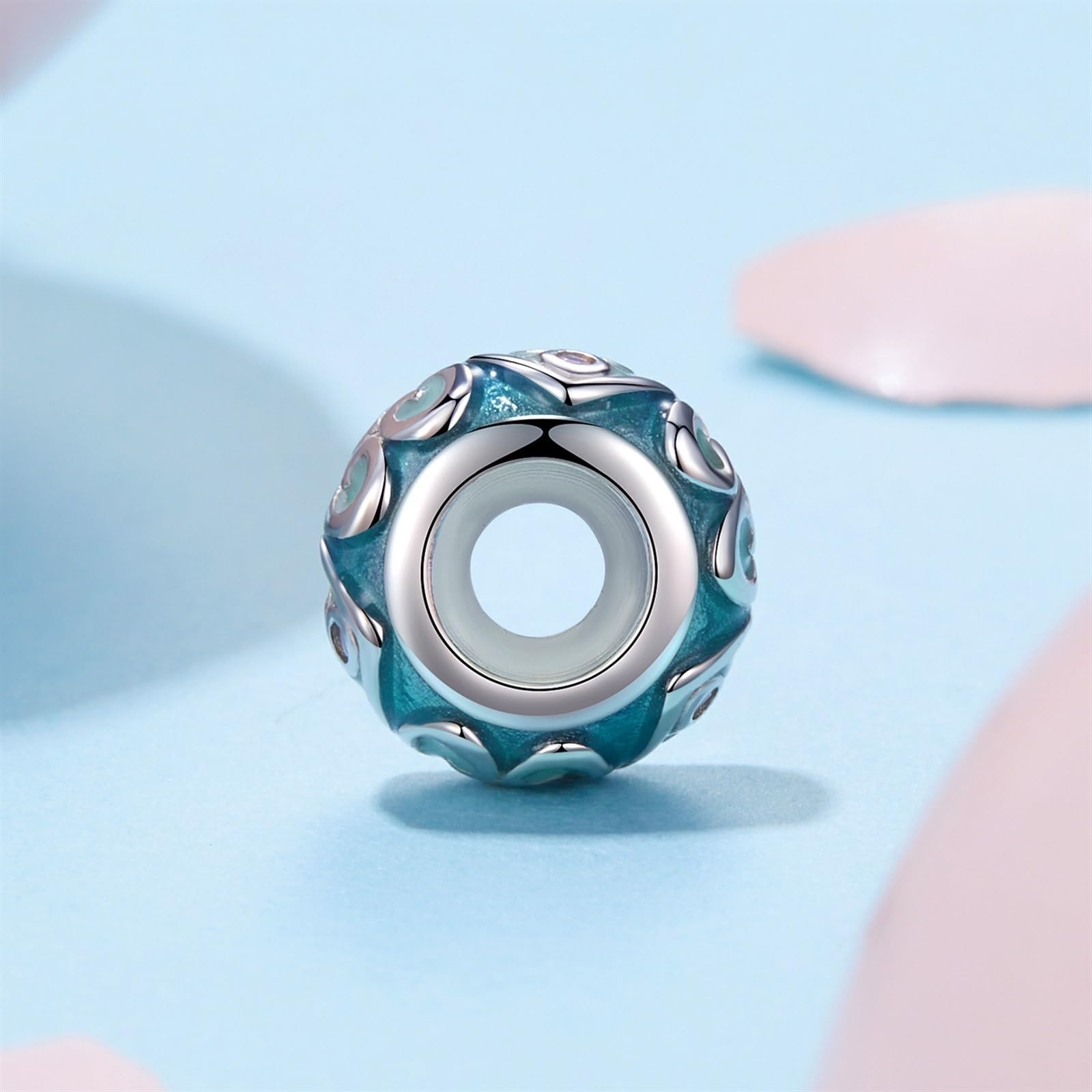 Ciondoli distanziatori in gomma coniglietto pasquale in argento sterling 925 per collane bracciali per compleanno donna