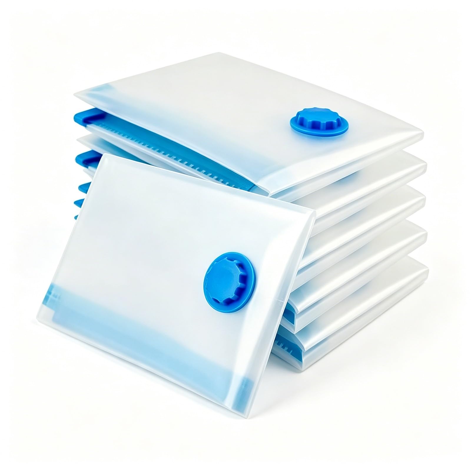 12-Pack Vacuum Storage Bags with Pump, Transparent Space Saver Bags for Clothes Bedding