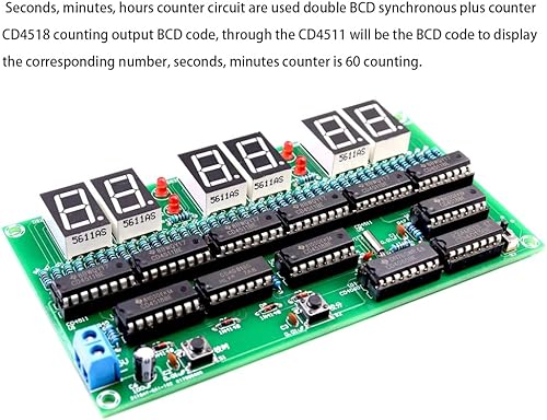 Miniatura 2 de Kit de reloj electrónico DIY 6 bit Circuito Digital Kit de soldadura Kit de habilidad Concurso Materiales de entrenamiento para adultos