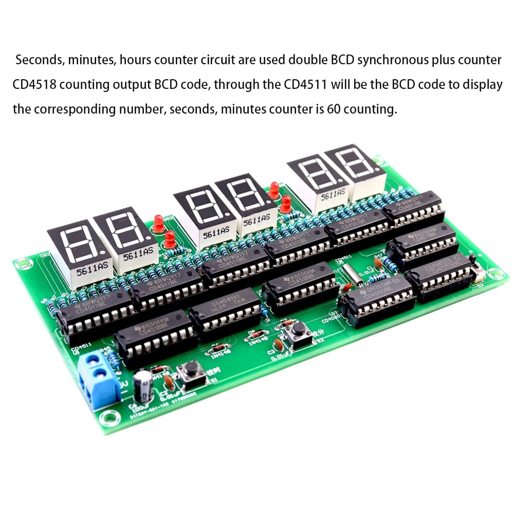 DIY Elektronische Uhr kit 6 bit Digital Schaltung Uhr Löten kit Geschicklichkeit Wettbewerb Trainingsmaterialien für Erwachsene
