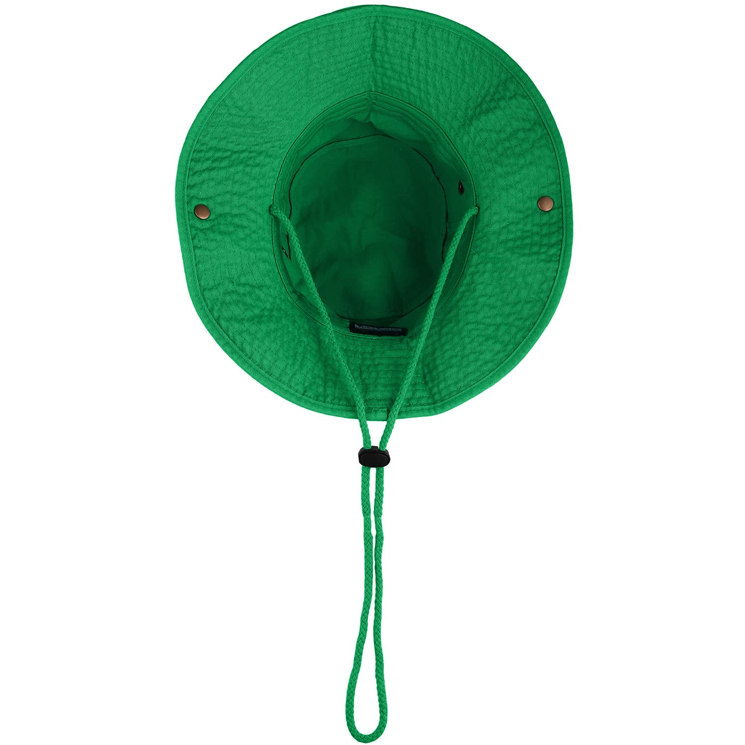 Sombrero de ala ancha para senderismo, pesca, safari, boonie, 100% algodón, protección solar UV para hombres y mujeres, actividades al aire libre, Verde Kelly, S/M