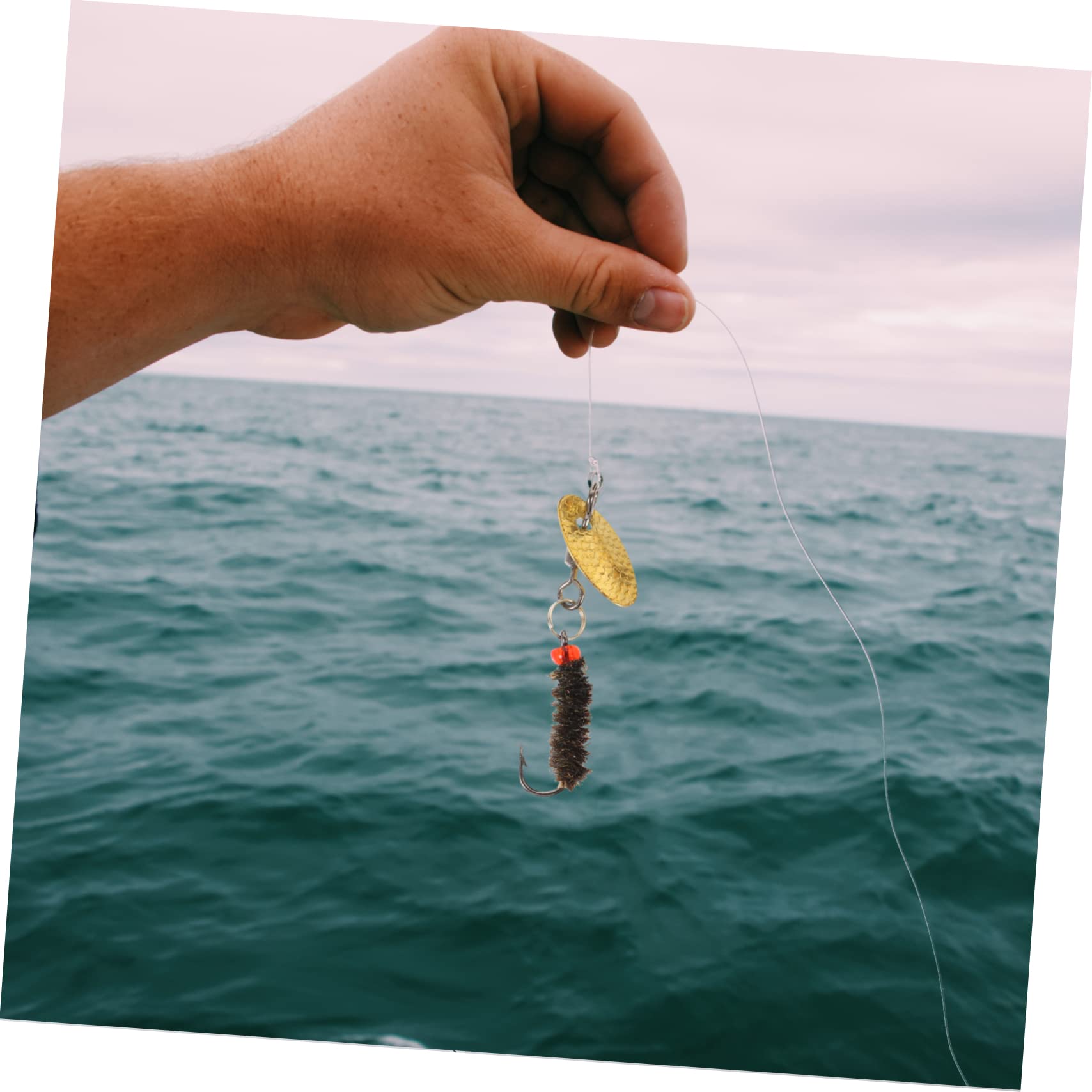 Toddmomy Juego De Gancho con Mosca De Lentejuelas Plomada Manos para Herramienta De Pesca Brillante Señuelo Herramienta De Pesca Giratoria Acero Inoxidable