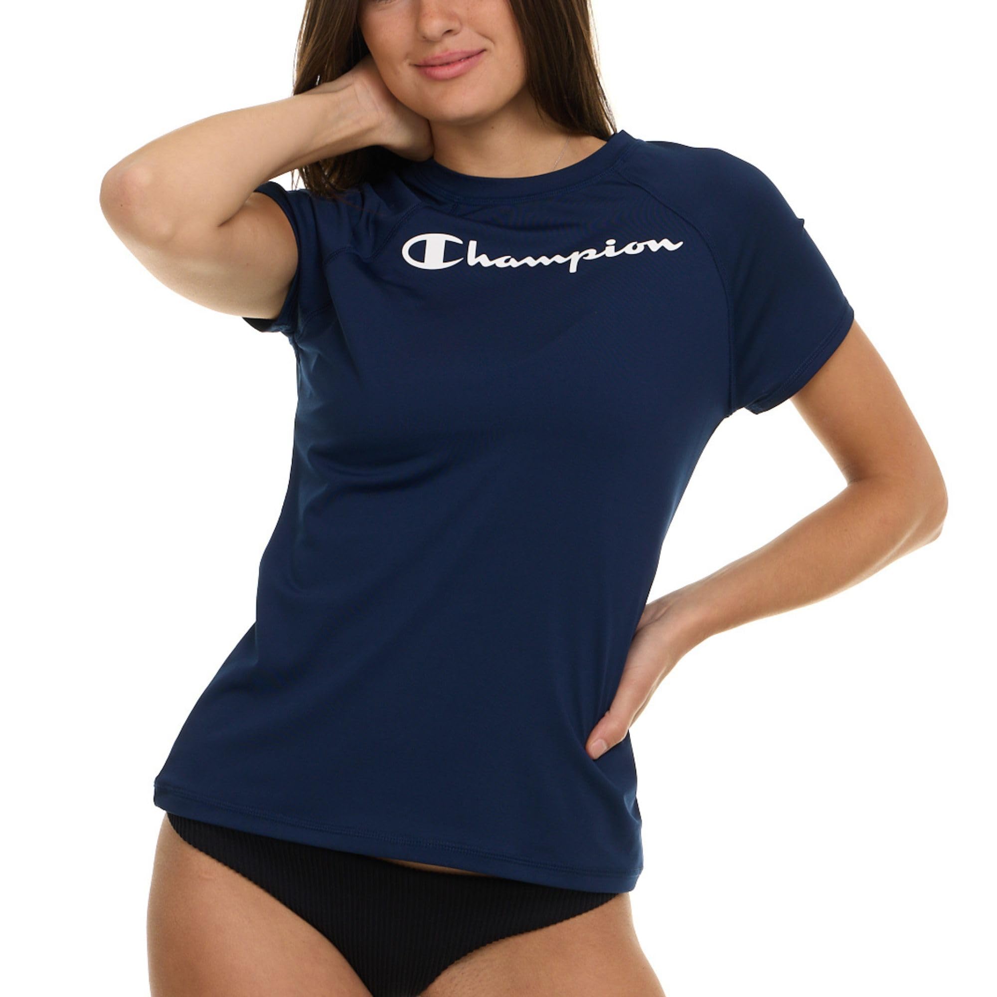 Champion Rash Guard - Maglietta da donna a maniche corte, protezione UPF 50+, SPF e protezione UV